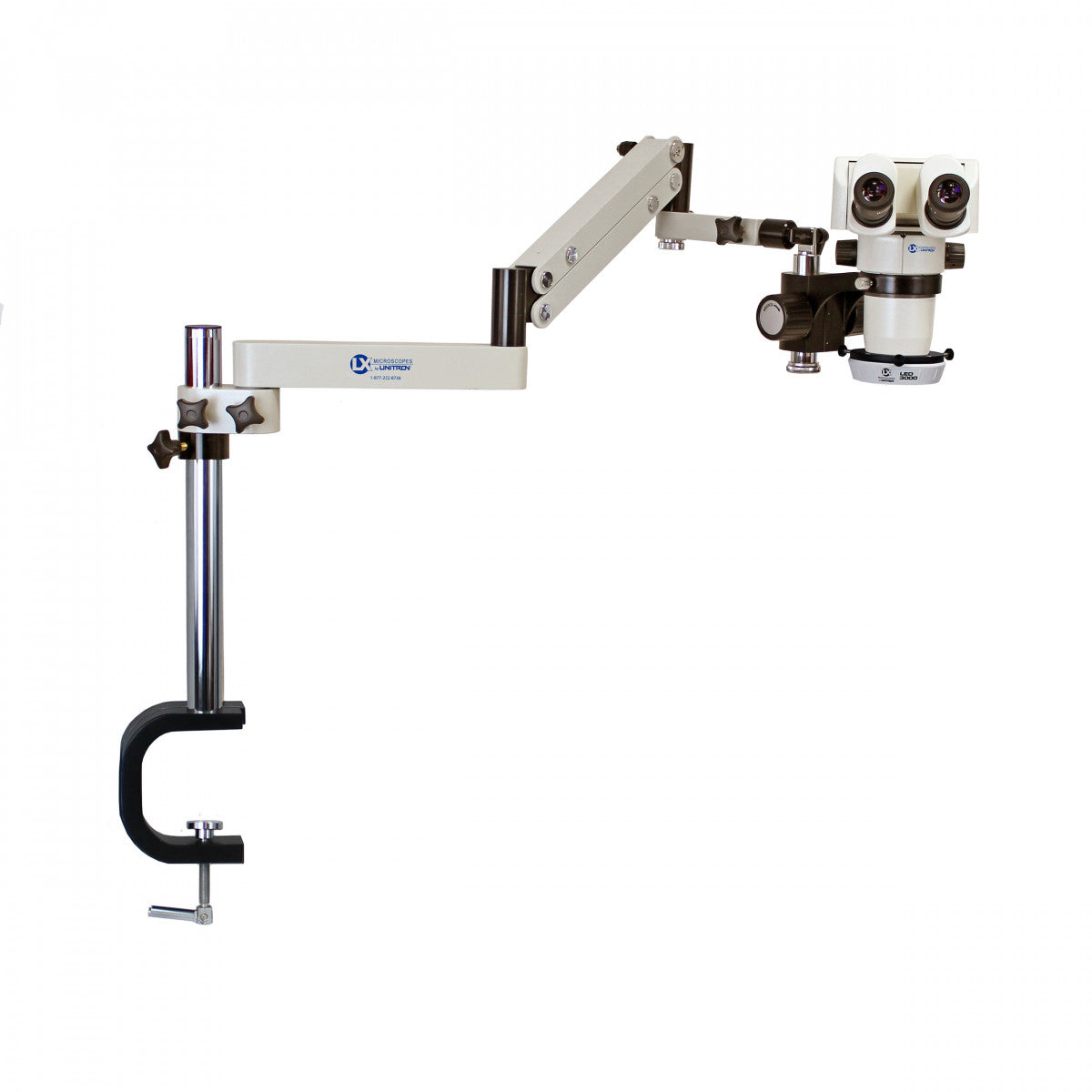 System 274VE-LED3000 WITH 0.5X LENS 24880VE, S-Z 24mm Ergo Binocular, Articulating Arm with Vertical Extension, (0.5x Lens Included), LED-3000 Ring Light