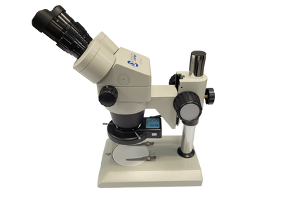 System 250 Stereo Zoom Binocular Scope, With 18734 Stand, and 15854 Quadrant Ring Light