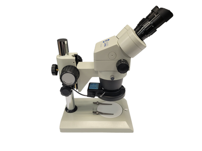 System 250 Stereo Zoom Binocular Scope, With 18734 Stand, and 15854 Quadrant Ring Light