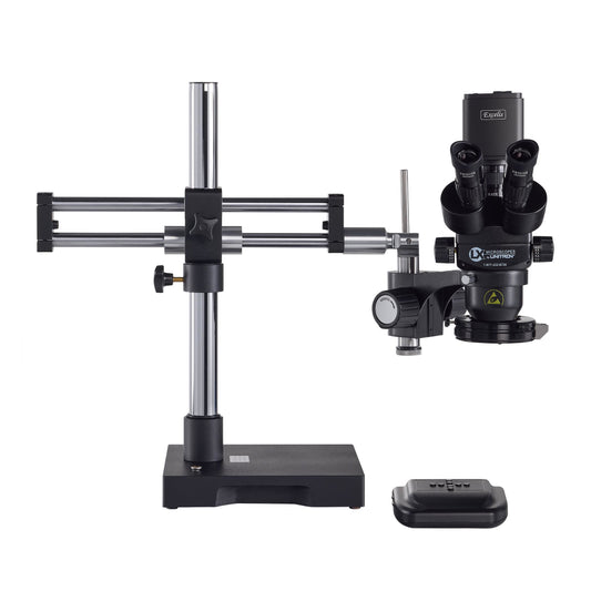 System 373RB-DMLED-HOHDTR-ESD, S-Z 23mm TRU Trinocular, 10X-65X, RB Stand, Dimmable LED-High Output Ring Light, Excelis HD Camera, Video Adapter, ESD-Safe