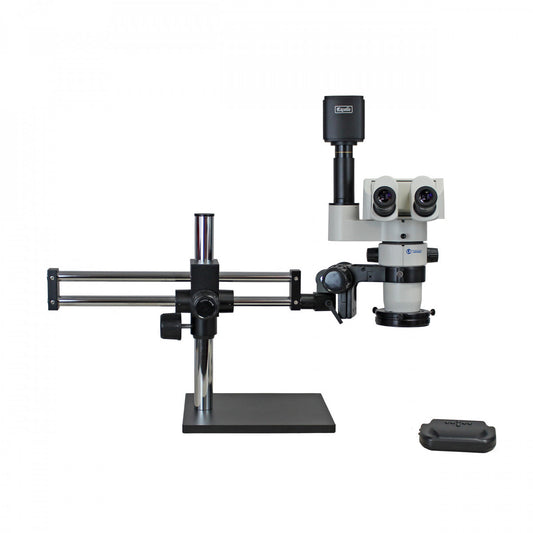 System 374BBTRT-DMLED-HOHD-WITH 0.5X LENS, S-Z 24mm Ergo Trinocular, BB Stand, (0.5x Lens Included), Dimmable LED-High Output Ring Light, Excelis HD Camera, Video Adapter