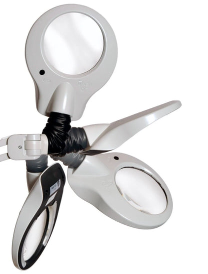 Luxo KFM™ LED Magnifier, 45" Reach Arm, (3-D or 5-D Lens) and Clamp