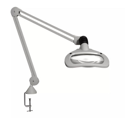 Luxo WAVE® LED Magnifier, 30" Reach Arm, (3.5-D or 5-D) Lens and (Clamp or Base)